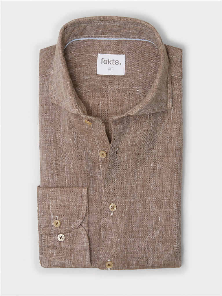 fakts. Braun Shirt Modern Fit Leisure